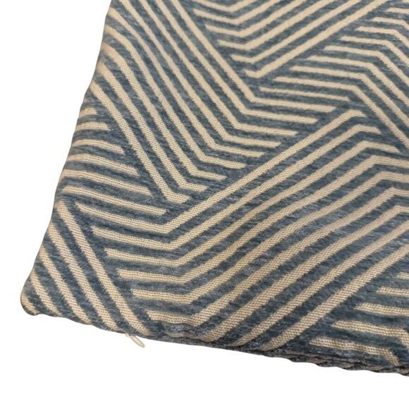 Westex Blue Textured Velvet Throw Accent Pillow Cover Case Zip Close Square 20" - Picture 7 of 12